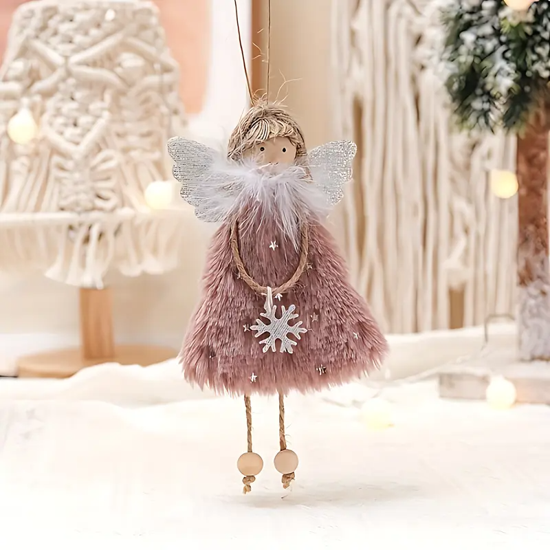 Angel Girl Ornaments Set – 3pcs Fabric Christmas Tree Pendants