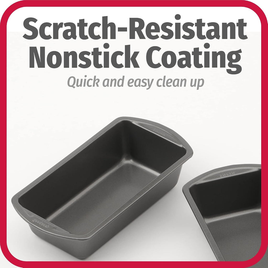 Nonstick Loaf Pan 8 x 4-Inch Heavy-Duty Steel Bakeware with Easy-Clean Non-Stick Coating, Oven & Dishwasher Safe Pan for Meatloaf Breads Lasagnas Casseroles & More