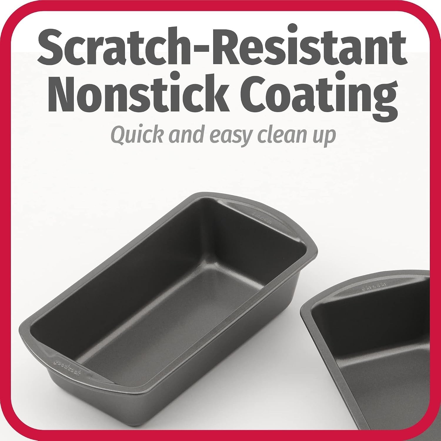 Nonstick Loaf Pan 8 x 4-Inch Heavy-Duty Steel Bakeware with Easy-Clean Non-Stick Coating, Oven & Dishwasher Safe Pan for Meatloaf Breads Lasagnas Casseroles & More