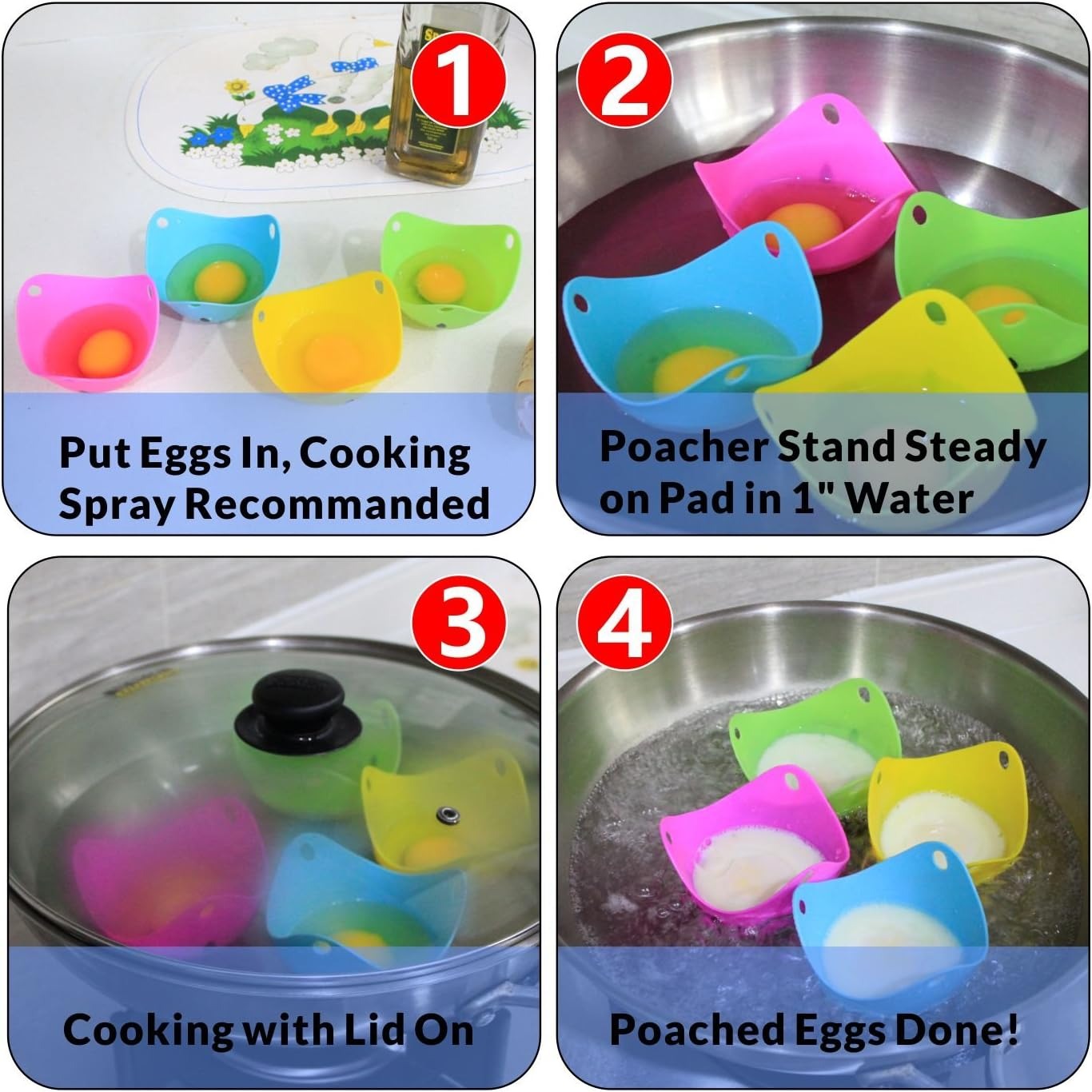 Egg PoacherFor Microwave or Stovetop Egg Cooking, Kraft Box Packing