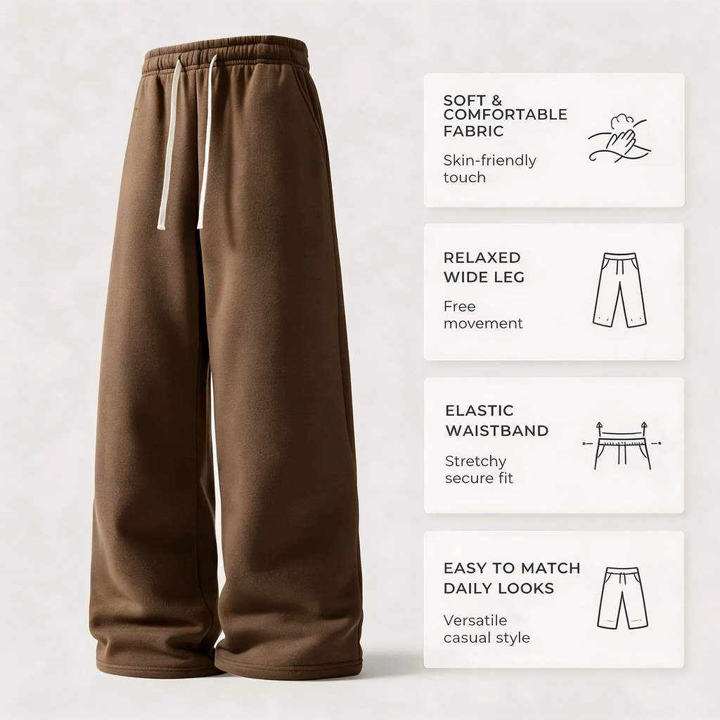 4-Pack Wide-Leg Sweatpants – Ultra-Soft Athletic Pants for Gym, Running & Basketball