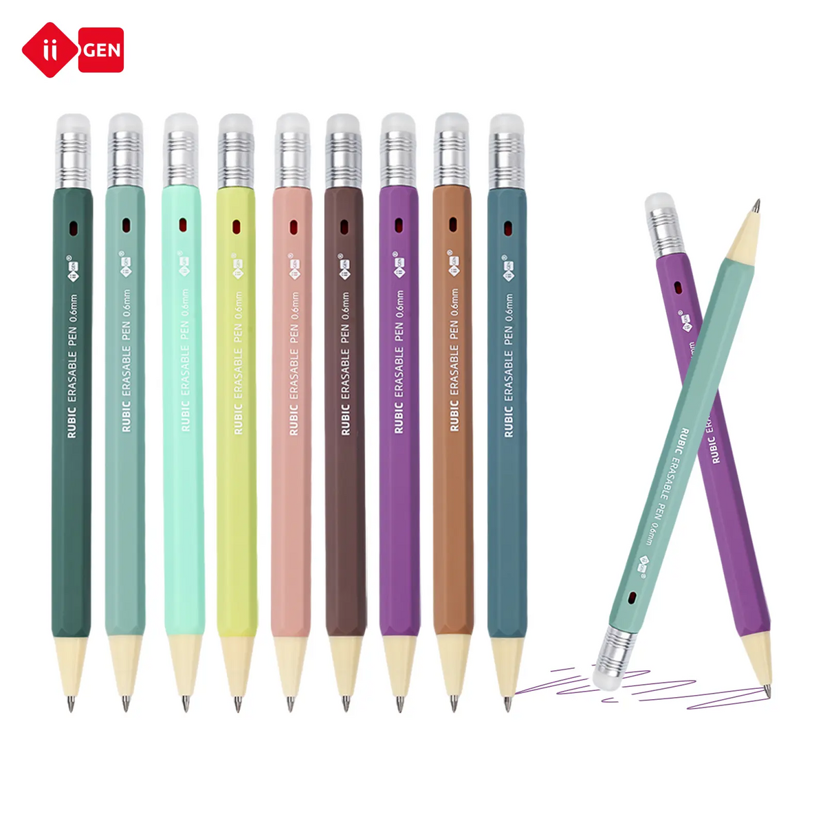 Erasable Gel Pens – 0.6mm, 36 Colors, Hexagonal Grip