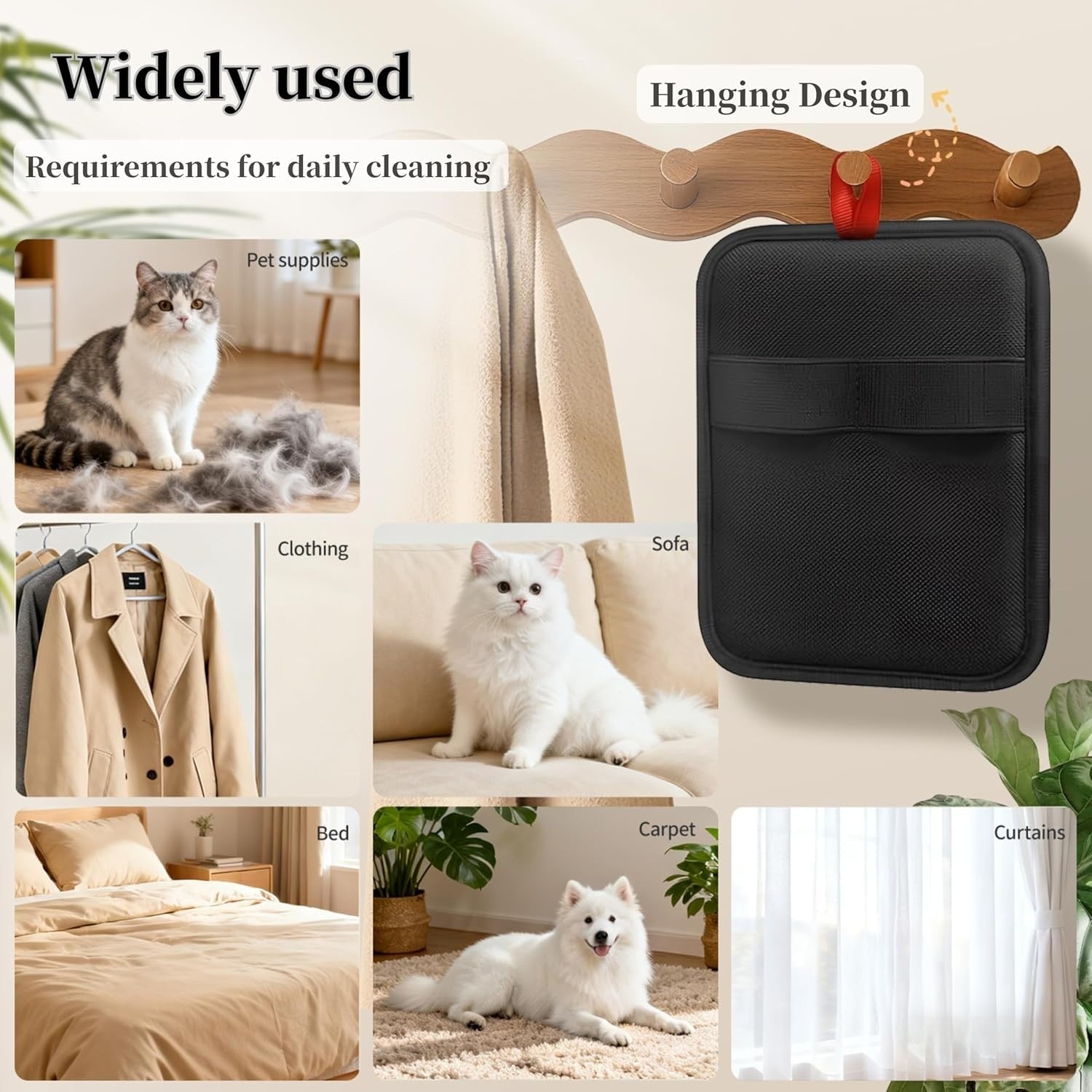 Pet Hair Remover Grooming Mitt Static Lint Fur Remover for Couch Carpet Car