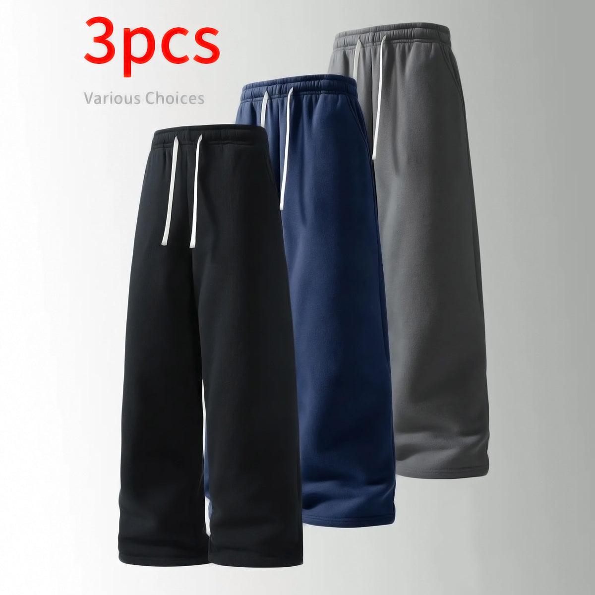 3-Pack Wide-Leg Sweatpants | Relaxed Fit