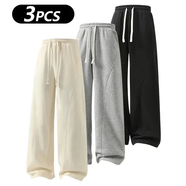 Men's Fleece-Lined Sweatpants—Warm, Loose-Fitting, and Comfortable