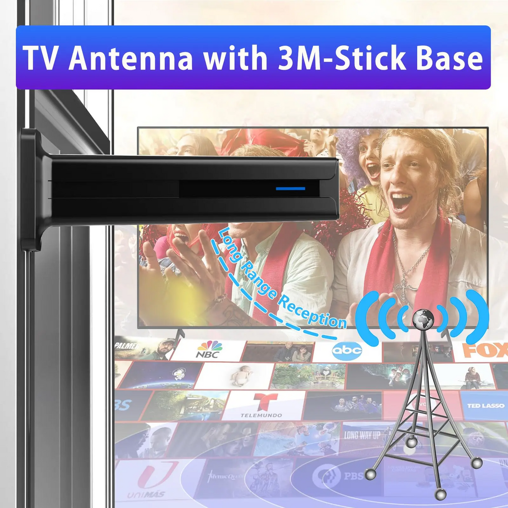 Indoor Digital TV Antenna – 360° 4K/1080P, Long Range, Easy Install