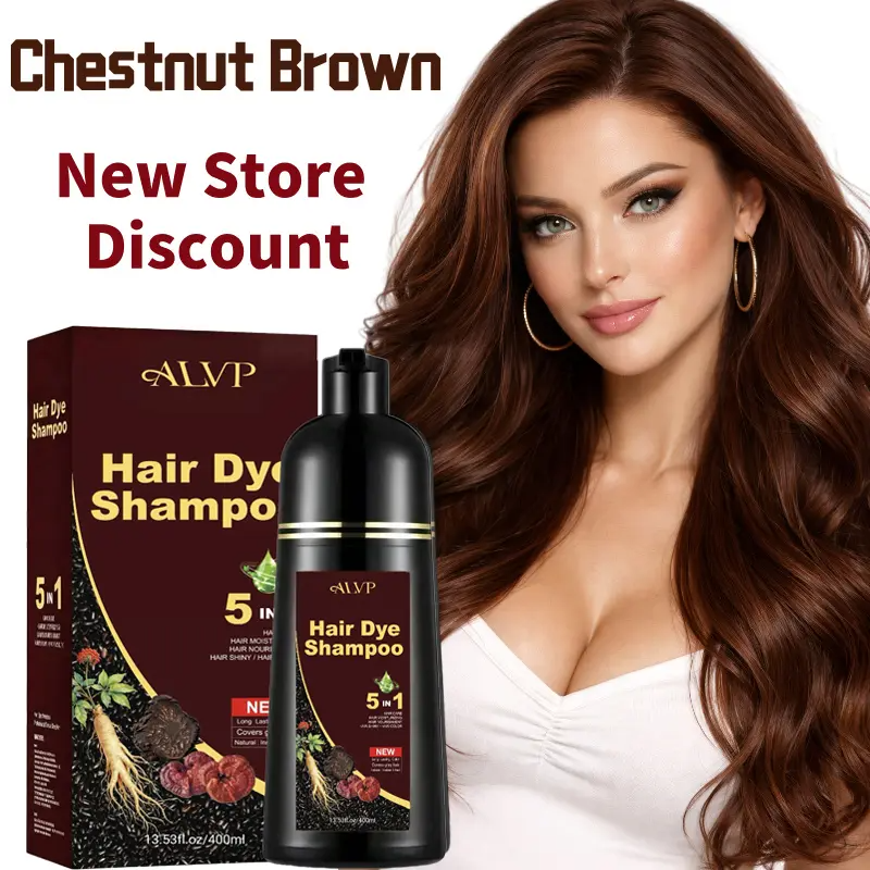 5-in-1 Herbal Color Shampoo – Gray Coverage, Nourishing & Long-Lasting | Ginseng Formula