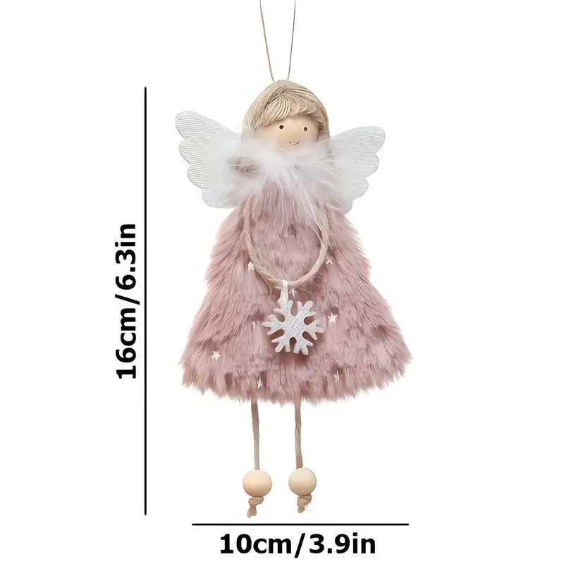 Angel Girl Ornaments Set – 3pcs Fabric Christmas Tree Pendants