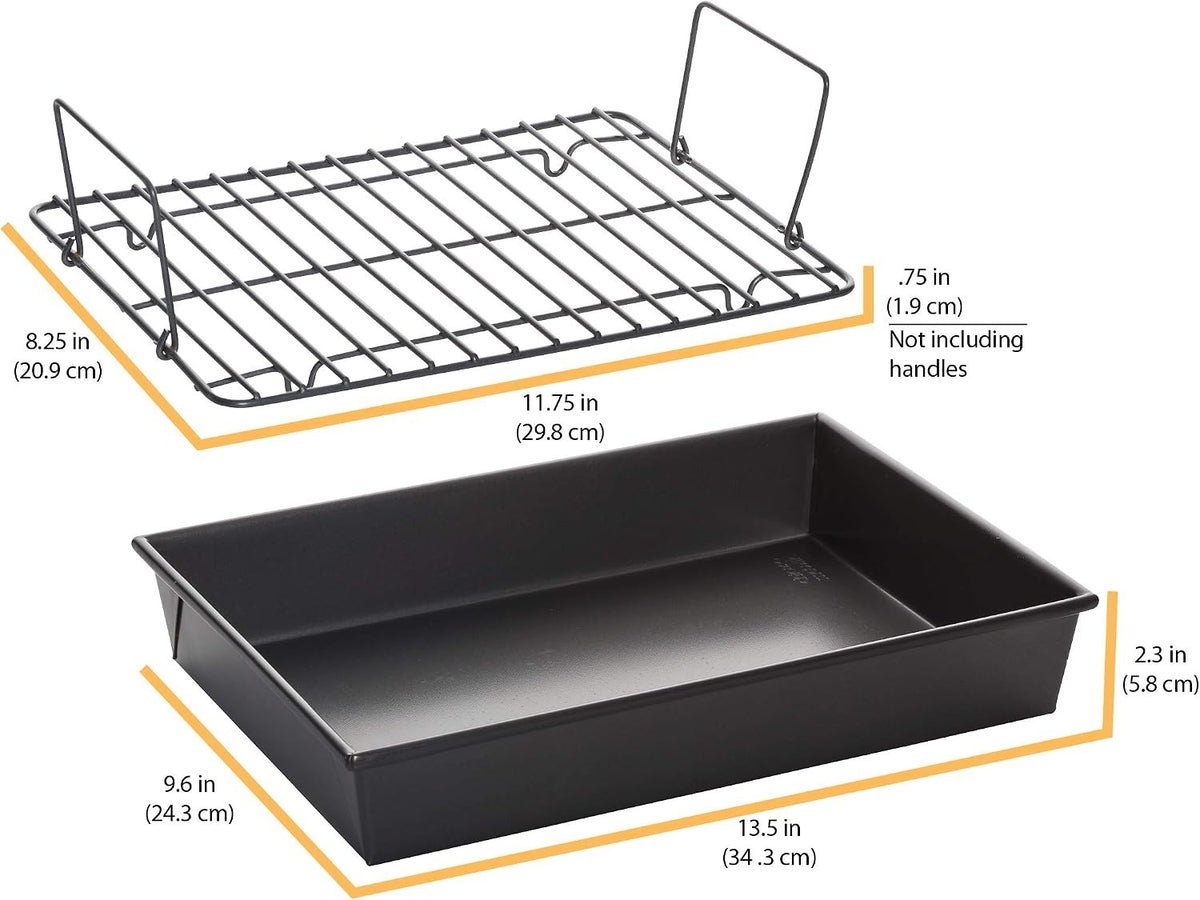 Professional Non-Stick Roast Pan with Non-Stick Rack