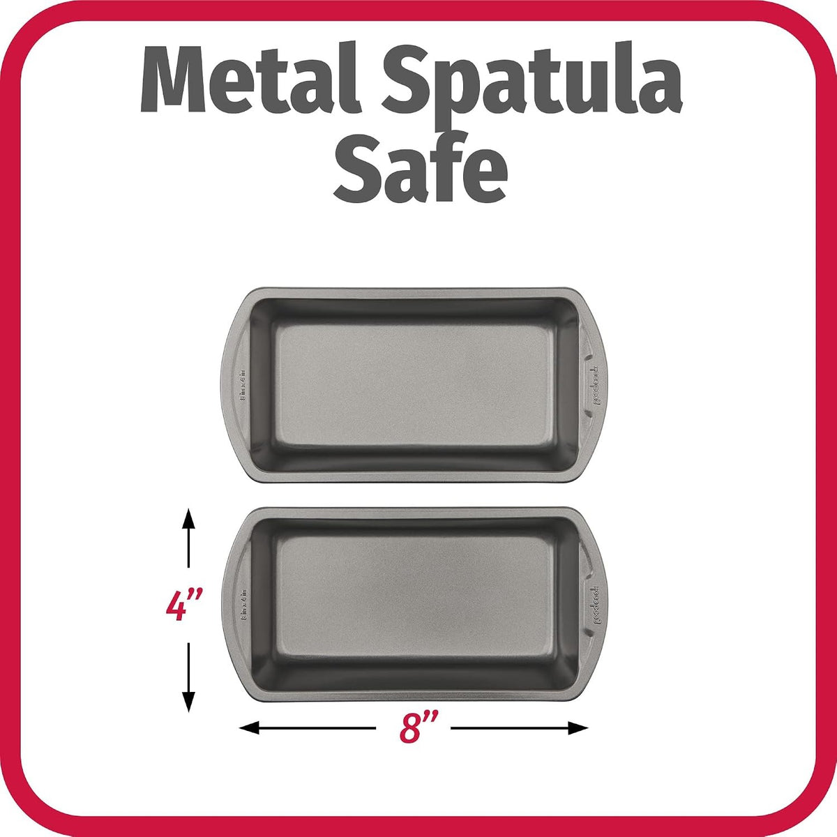 Nonstick Loaf Pan 8 x 4-Inch Heavy-Duty Steel Bakeware with Easy-Clean Non-Stick Coating, Oven & Dishwasher Safe Pan for Meatloaf Breads Lasagnas Casseroles & More