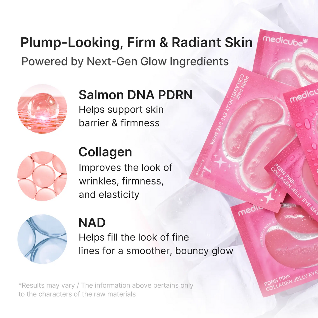 PDRN Pink Collagen Jelly Eye Mask – Hydrogel Eye Patches with PDRN, Collagen & NAD+