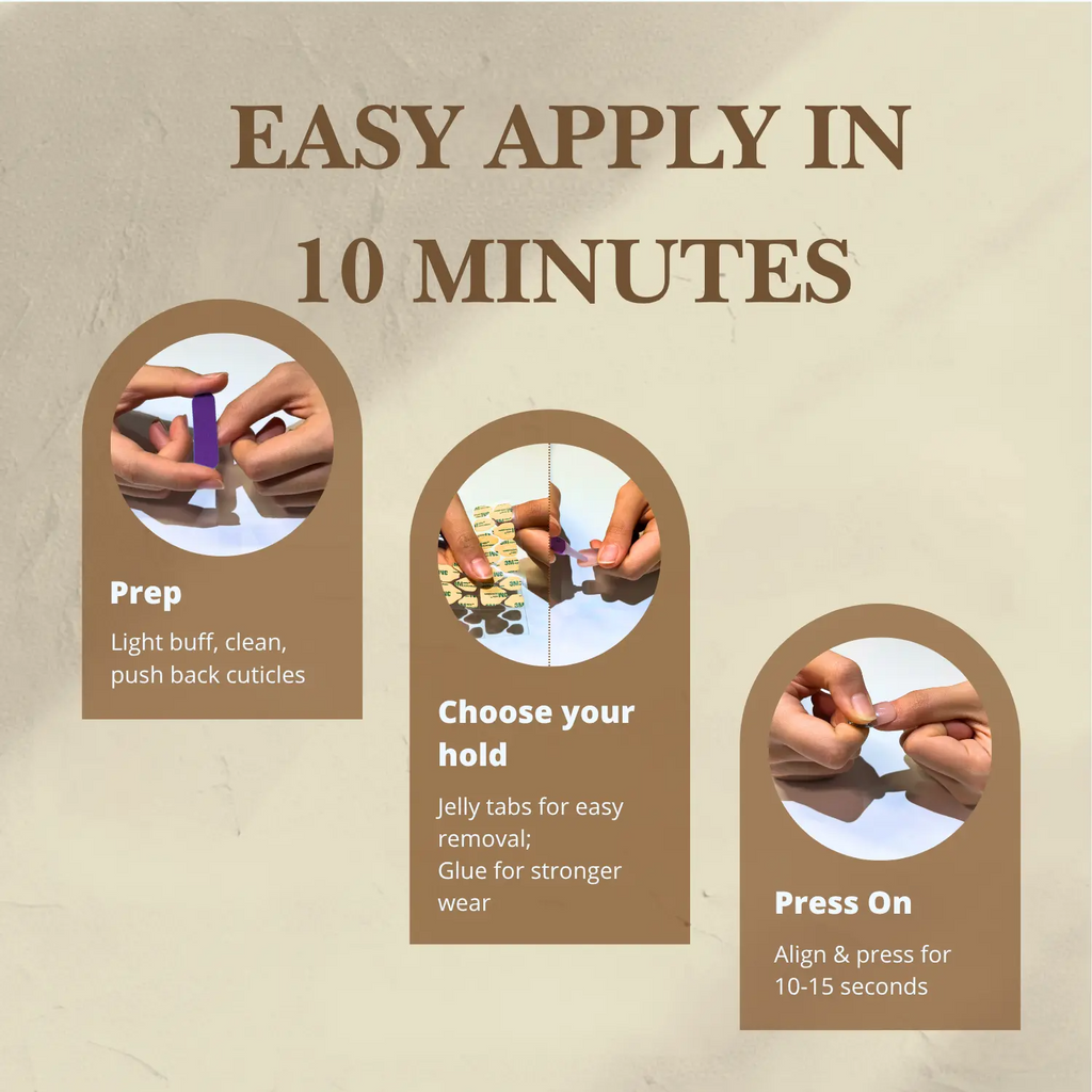 NailPhoria Golden Halo Press-On Nails – Handmade, Reusable & Salon-Quality