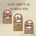 NailPhoria Golden Halo Press-On Nails – Handmade, Reusable & Salon-Quality