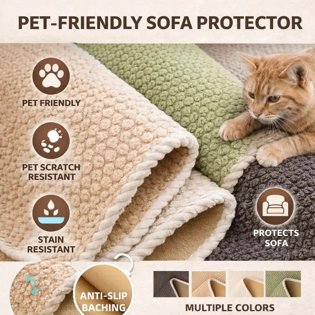 Luxury Removable Sofa Cover – Soft, Non-Slip & Washable Slipcover for Sectional, Loveseat & Couch