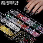 3D Nail Charms Kit – Rhinestones, Pearls & Jewels for Nail Art