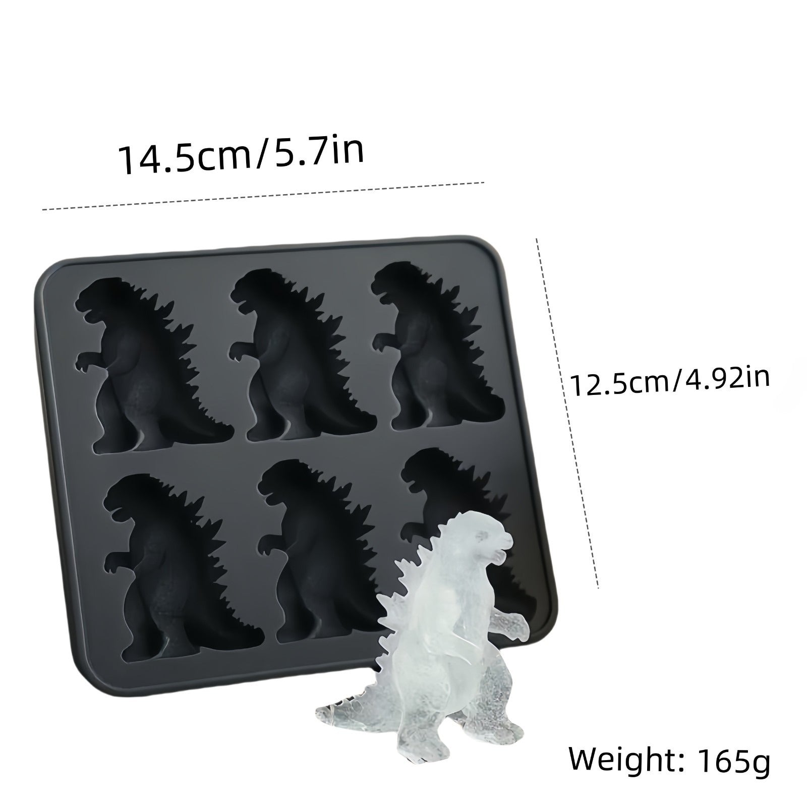 Silicone Dinosaur Ice Cube Tray (6-Cavity Large Mold) – Ideal for Whiskey, Cockt