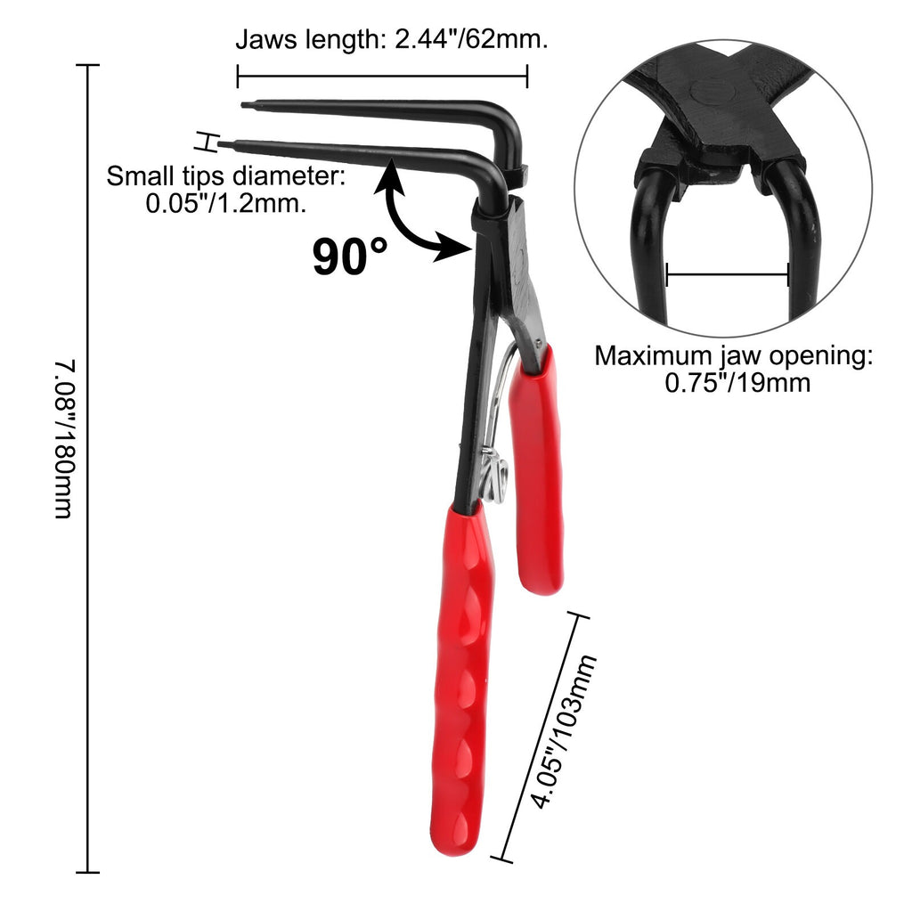 90 Degree Internal Master Cylinder Snap Ring Pliers Heavy Duty Long Nose Pliers