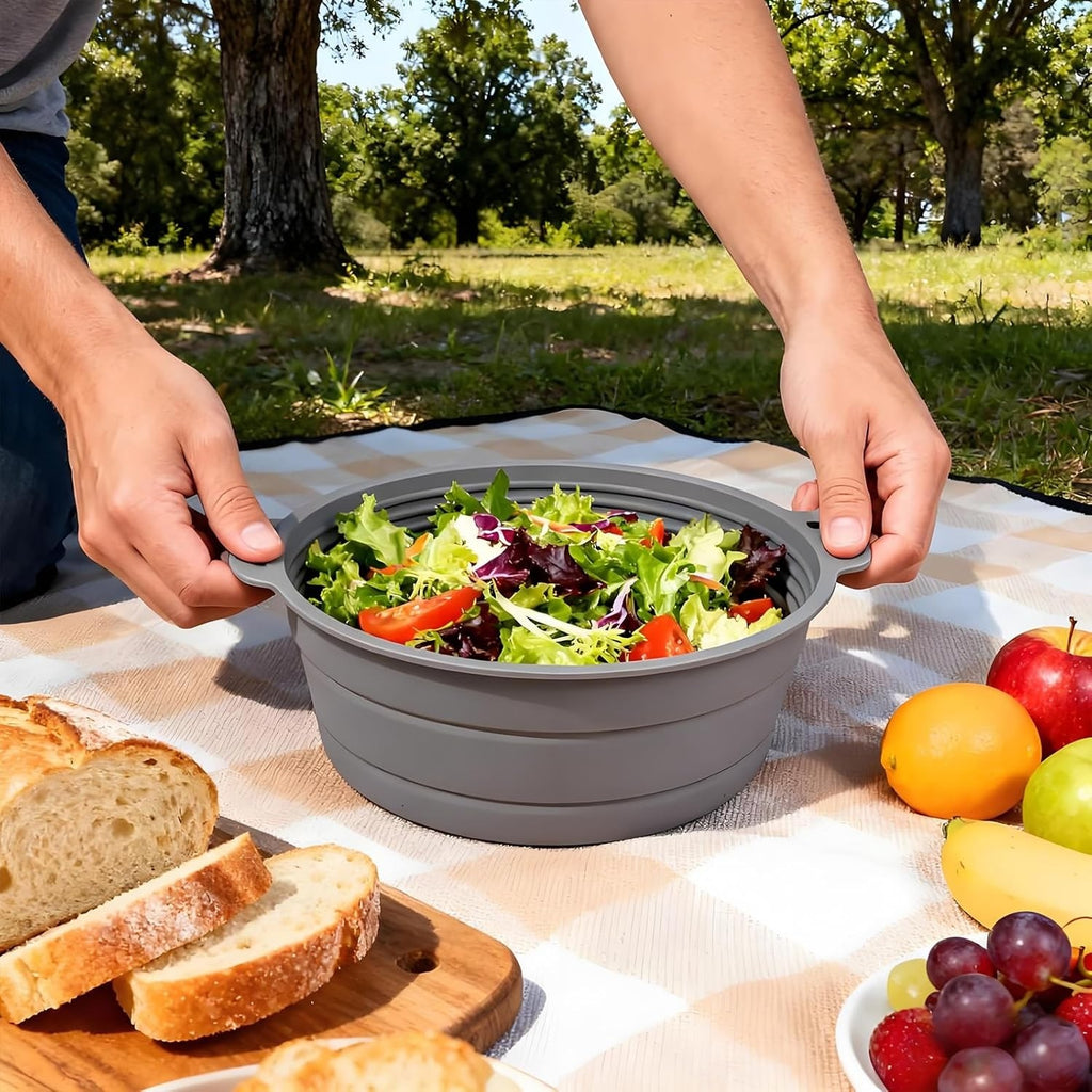 Collapsible Silicone Mixing Bowl Food-Grade Foldable Travel Container Large