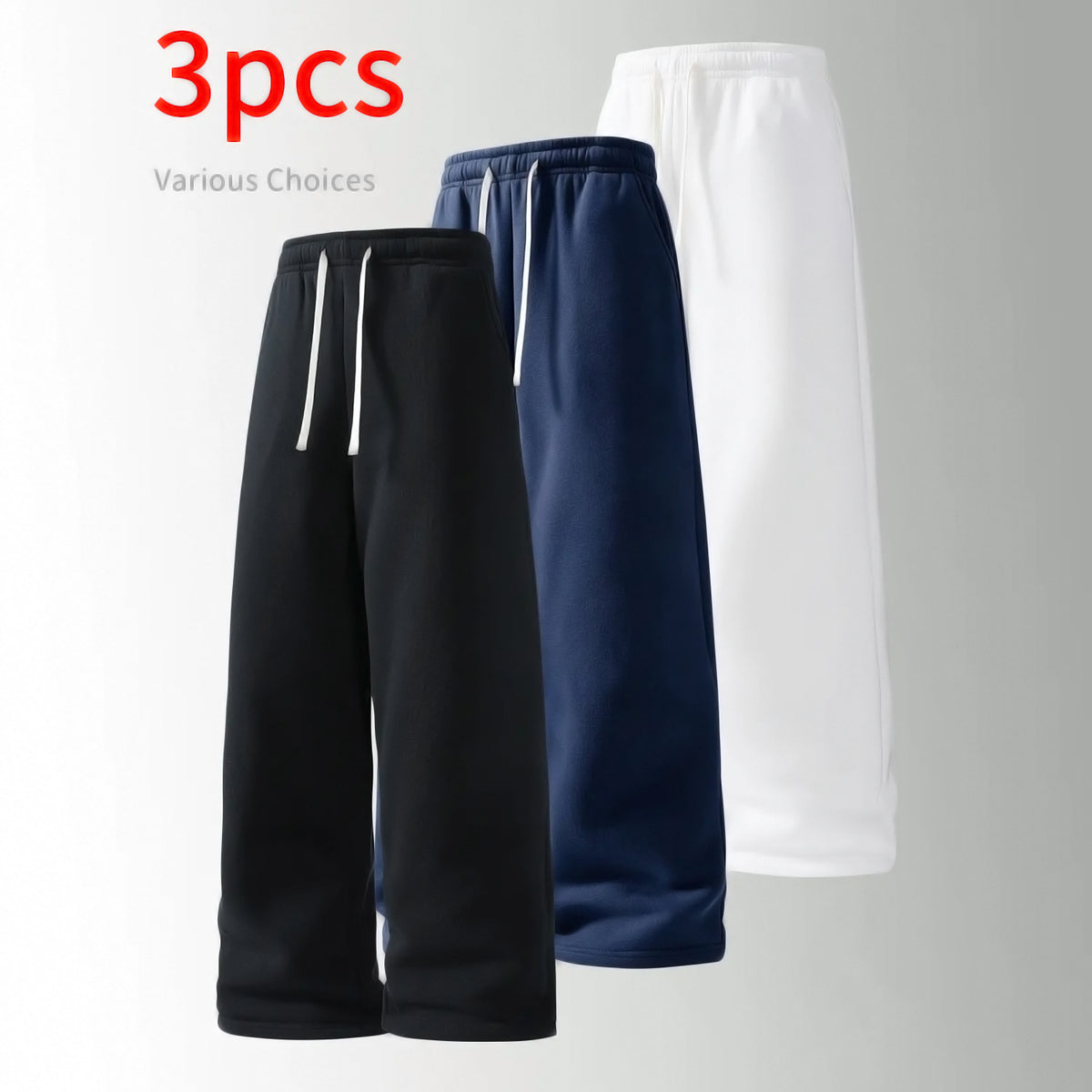 3-Pack Wide-Leg Sweatpants | Relaxed Fit