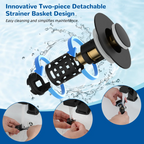 3-in-1 Bathroom Sink Drain Strainer – Pop-Up Stopper, Removable Steel Basket & Hair Catcher