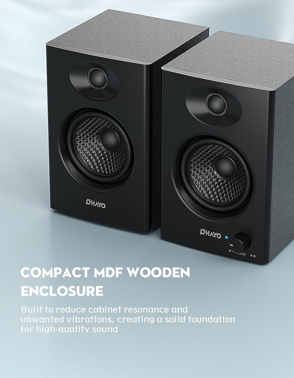 60W Computer Speakers for Music and Gaming, Active Bluetooth 5.3, Stereo 2.0 Speakers for Desktop PC