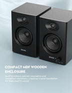 60W Computer Speakers for Music and Gaming, Active Bluetooth 5.3, Stereo 2.0 Speakers for Desktop PC