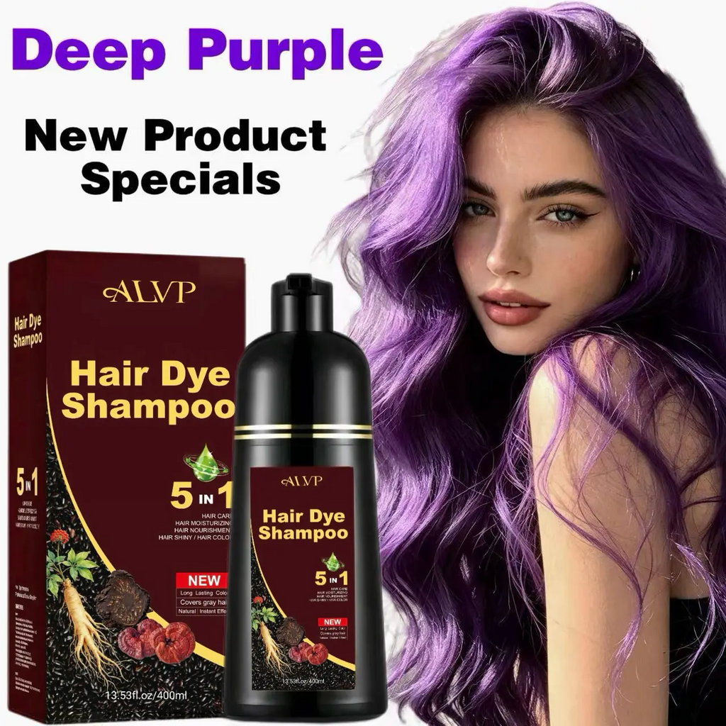 5-in-1 Herbal Color Shampoo – Gray Coverage, Nourishing & Long-Lasting | Ginseng Formula