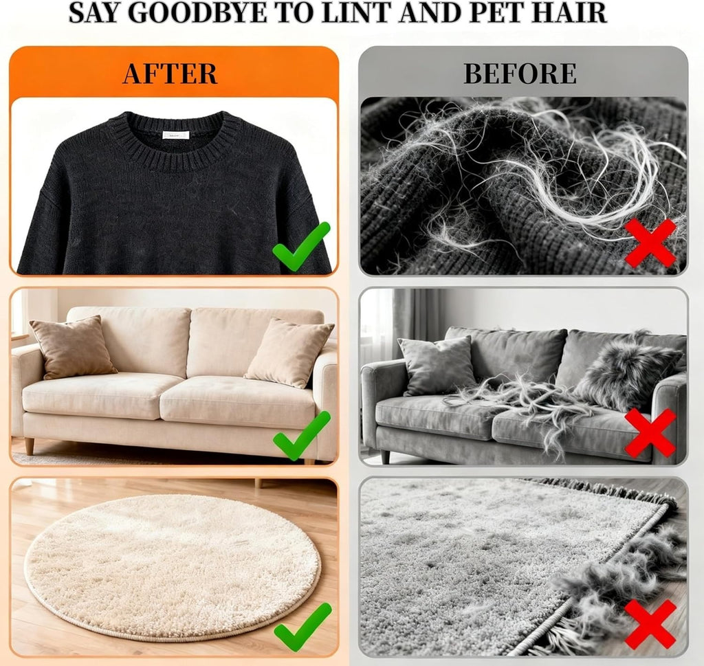 Pet Hair Remover Grooming Mitt Static Lint Fur Remover for Couch Carpet Car