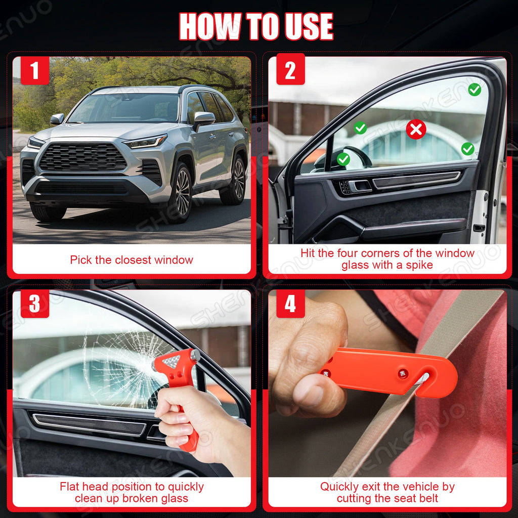Car Safety Hammer Window Glass Breaker Seat Belt Emergency Escape Cutter Tool