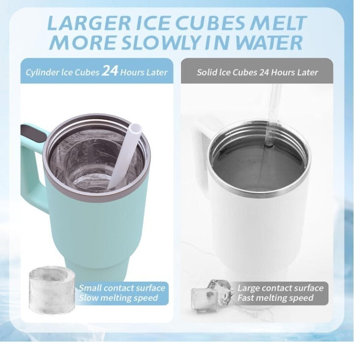 cup accessories silicone ice cube mold tray with lid for 20-40 oz tumbl