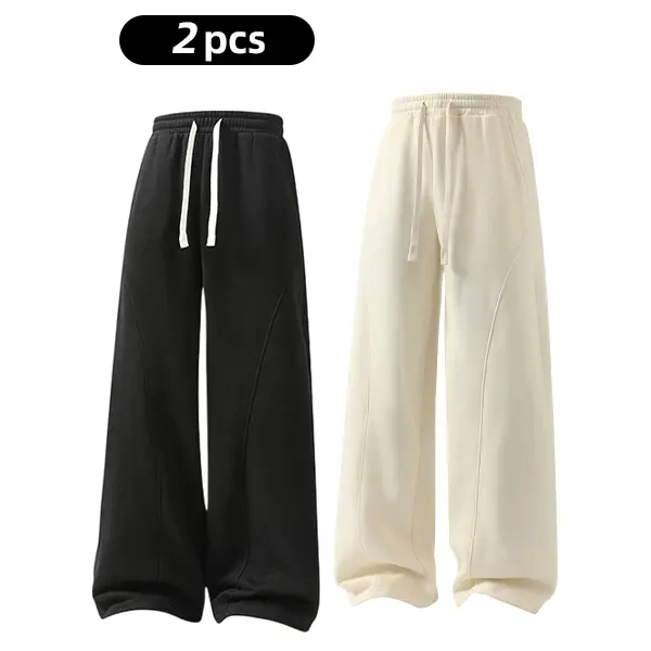 Men's Fleece-Lined Sweatpants—Warm, Loose-Fitting, and Comfortable