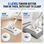 Retractable Mop – Hands-Free Clamp, Wet & Dry, Replaceable Pads for Hardwood & Tile