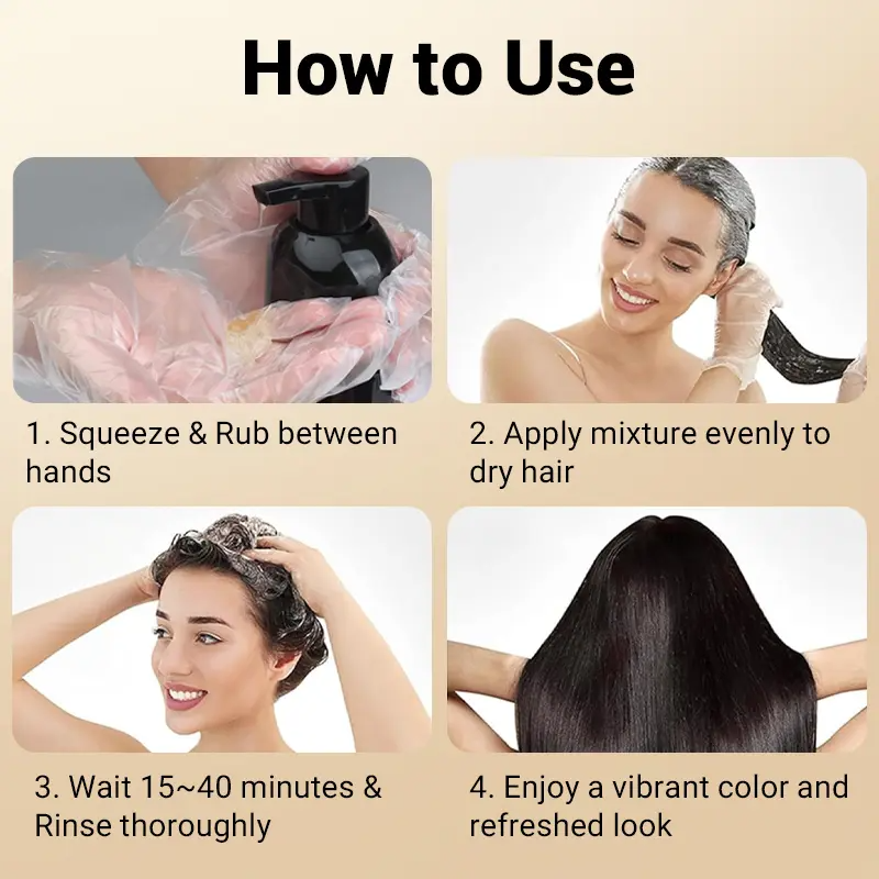 5-in-1 Herbal Color Shampoo – Gray Coverage, Nourishing & Long-Lasting | Ginseng Formula
