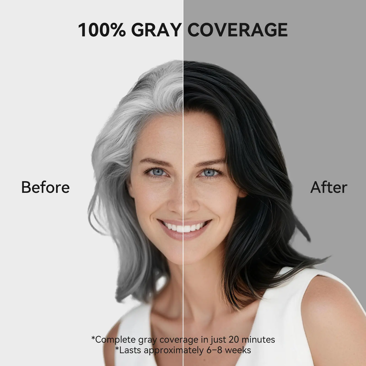 Limer 6-in-1 Instant Hair Dye Shampoo – Ammonia-Free Gray Coverage, 10 Colors