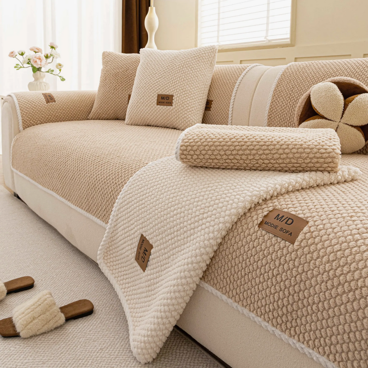 Luxury Removable Sofa Cover – Soft, Non-Slip & Washable Slipcover for Sectional, Loveseat & Couch