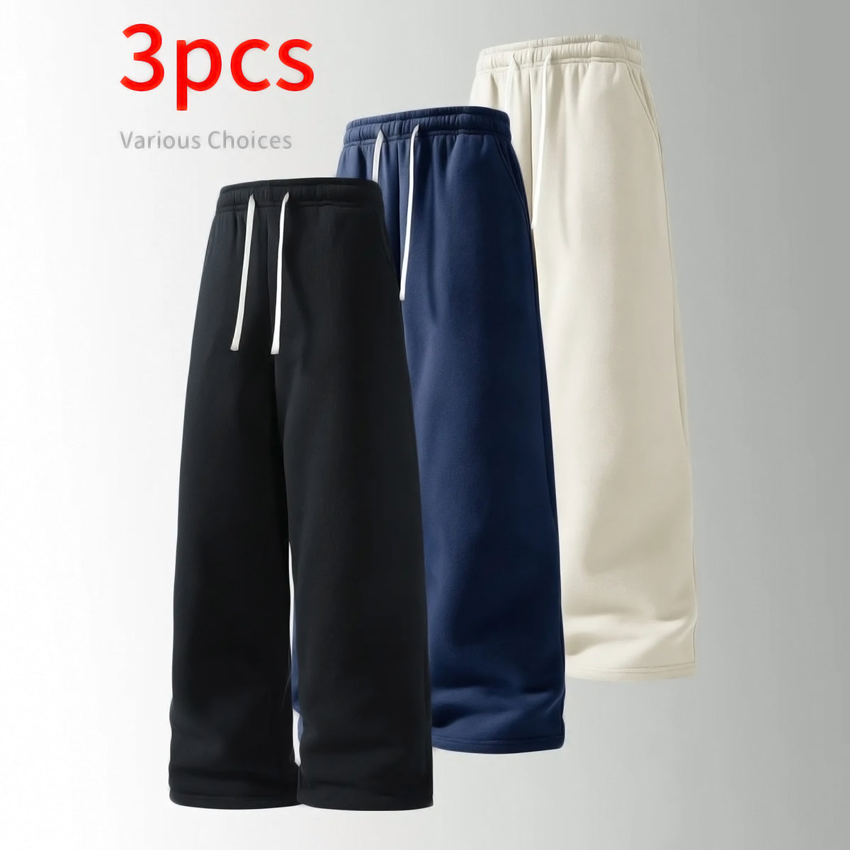 3-Pack Wide-Leg Sweatpants | Relaxed Fit