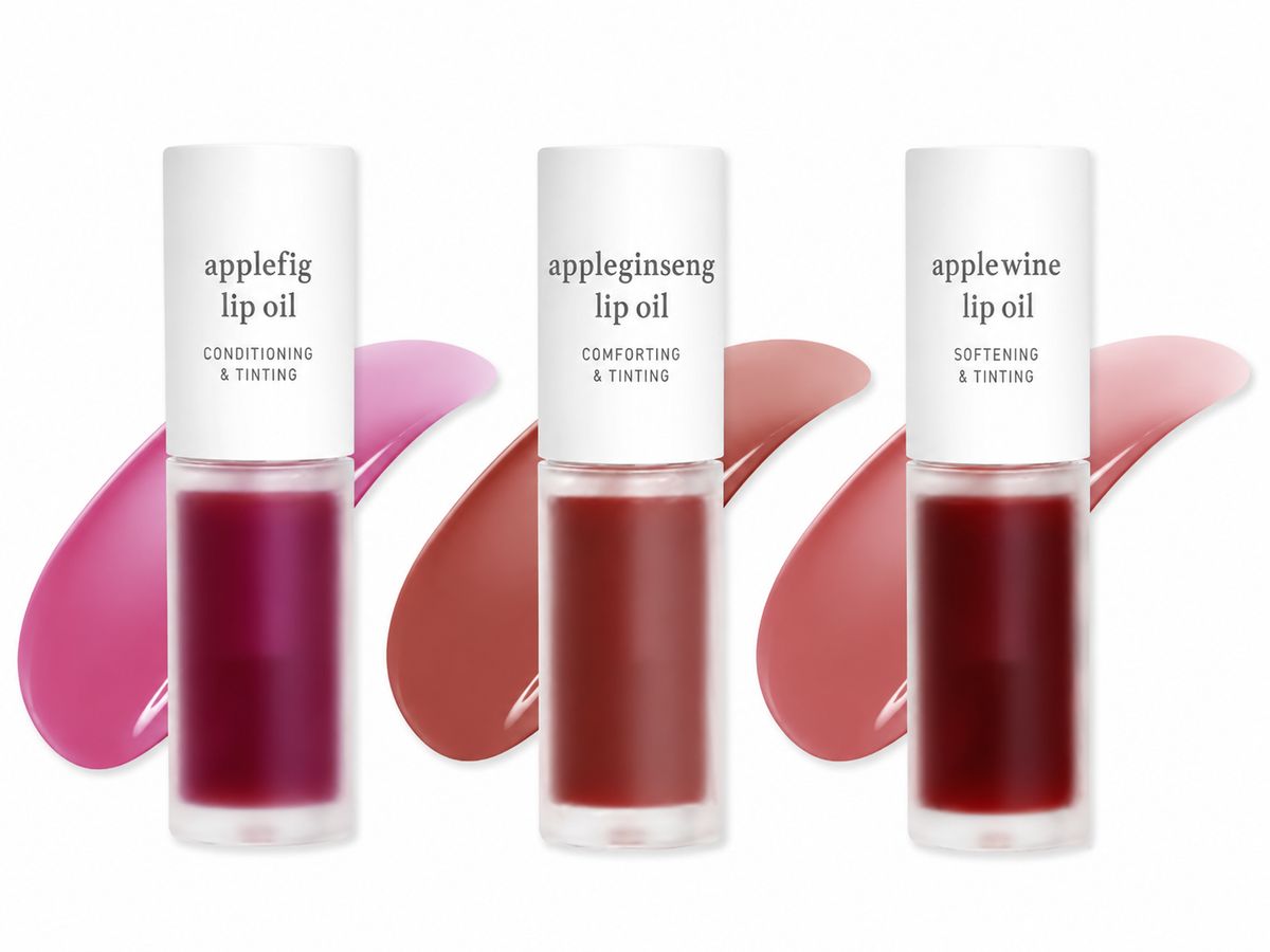 Nooni Korean Apple Lip Oil + Lip Stain | Glossy Lip Stain, Tinting & Long Lasting, Moisturizing Lip Care (13 options) Hydrate Lipgloss Lipstick Makeup Glossy Hydrating Moisturizer Plump Transfer-proof