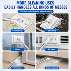 Retractable Mop – Hands-Free Clamp, Wet & Dry, Replaceable Pads for Hardwood & Tile