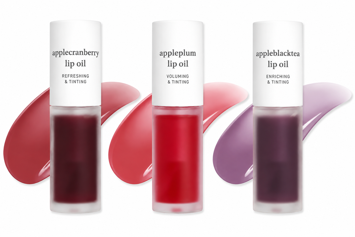Nooni Korean Apple Lip Oil + Lip Stain | Glossy Lip Stain, Tinting & Long Lasting, Moisturizing Lip Care (13 options) Hydrate Lipgloss Lipstick Makeup Glossy Hydrating Moisturizer Plump Transfer-proof