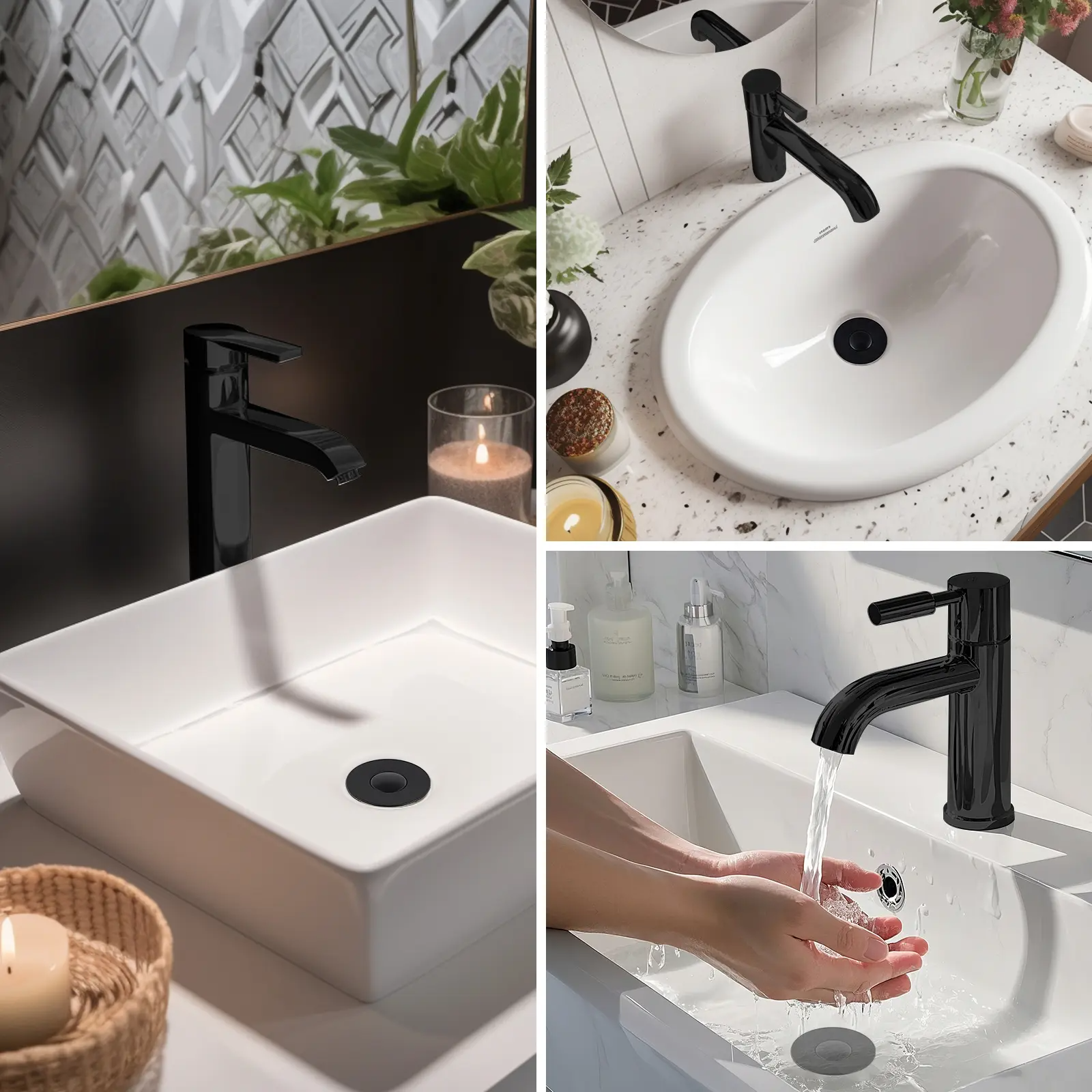 3-in-1 Bathroom Sink Drain Strainer – Pop-Up Stopper, Removable Steel Basket & Hair Catcher