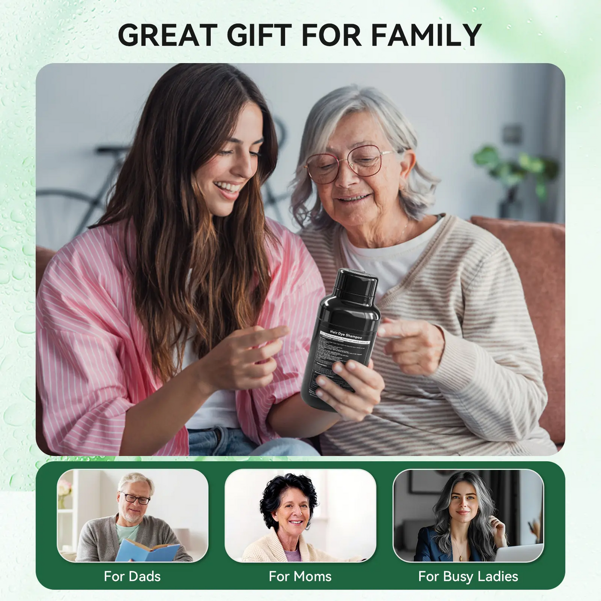 Limer 6-in-1 Instant Hair Dye Shampoo – Ammonia-Free Gray Coverage, 10 Colors