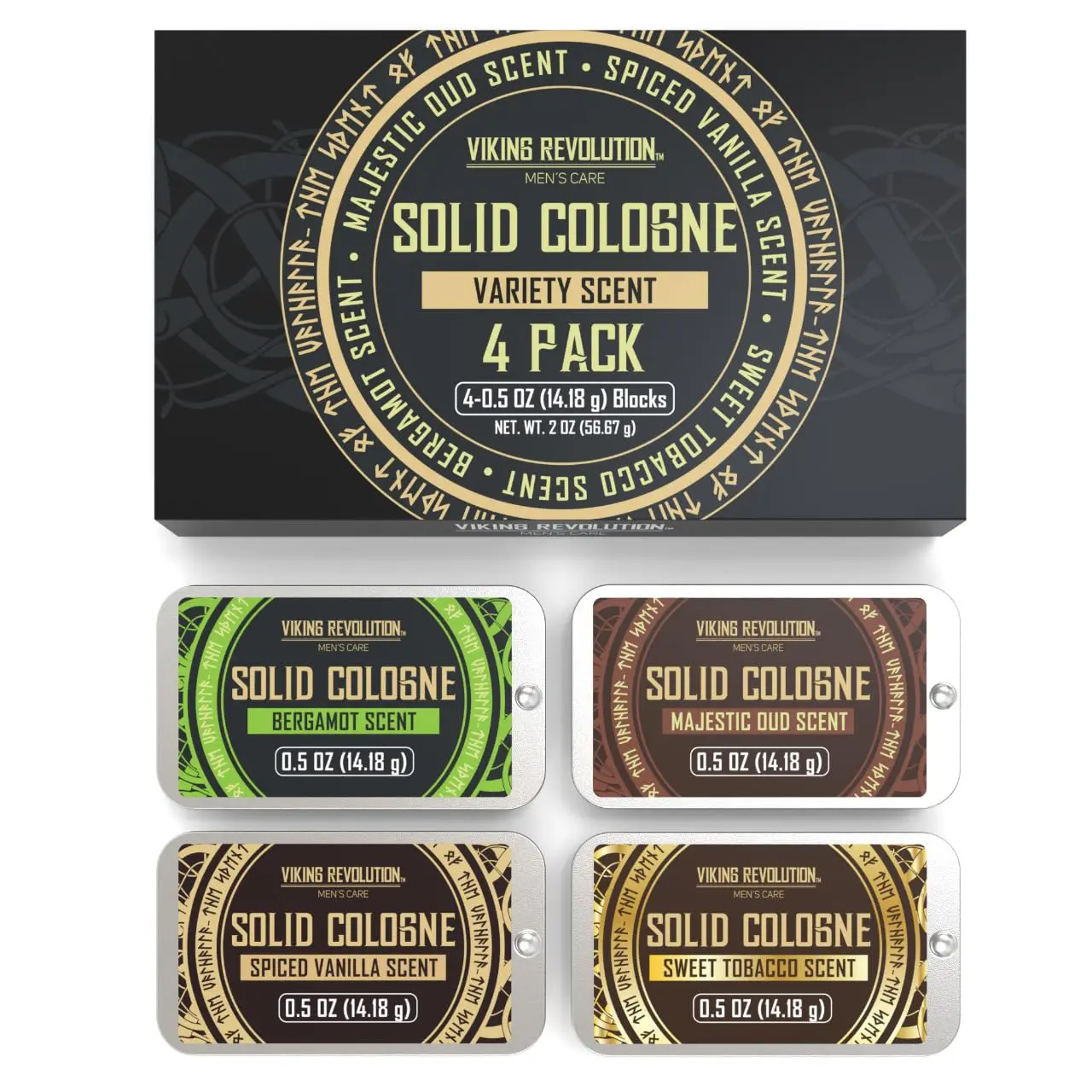Solid Cologne for Men – Travel Size Sampler Set | Alcohol-Free Balm | Multiple Scents